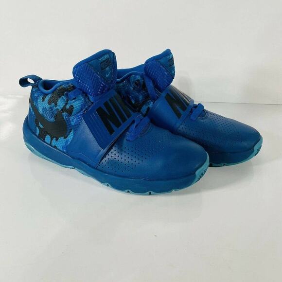 Nike Other - Nike Boys Team Hustle D8 881941-404 Blue Basketball Shoes Lace Up Size 5Y